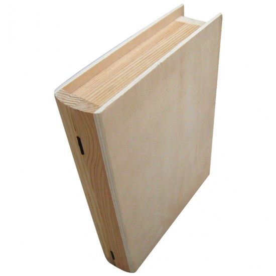 Ξύλινο αλουστράριστο κουτί σε σχήμα βιβλίου 20601330